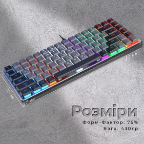 Клавіатура GamePro MK140R Red Switch Low Profile USB Dark Gray