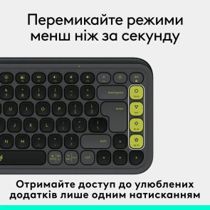 Клавіатура компактна Logitech Pop Icon Keys Wireless Graphite/Green (920-013157)