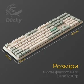Фото: Клавіатура Ducky One 3 Cherry MX Silent Red ENG/UKR Matcha Cream (DKON2108-SUAPXМAEGGC1) № 11 | KTC