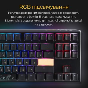 Клавіатура Ducky One 3 TKL Cherry MX Blue RGB ENG/UKR Black (DKON2187ST-CUAPXCLAWSC1)