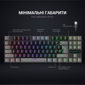 Клавіатура GamePro MK100R Red Switch LED USB Black