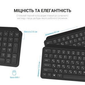 Клавіатура OfficePro SK680 Wireless Black