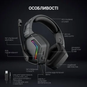 Фото: Гарнітура GamePro HS605 RGB Black № 7 | KTC