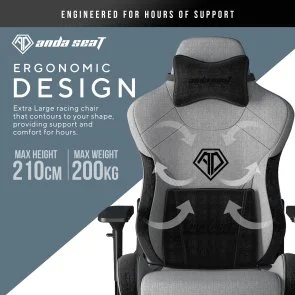 Фото: Крісло Anda Seat T-Pro 2 Size XL Gray/Black (AD12XLLA-01-GB-F) № 12 | KTC