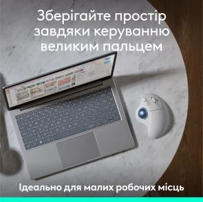 Фото: Миша Logitech Ergo M575S Trackball Wireless Off-White/Blue (910-007030) № 13 | KTC