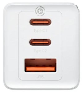 Зарядний пристрій Baseus GaN5 Pro PD QC 65W 3.25A White with Type-C/Type-C (CCGP120202)