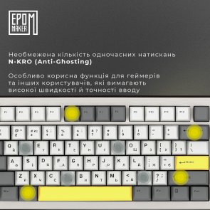 Клавіатура Epomaker Shadow-S TKL Mulan Switch Hot-Swap LCD Screen RGB White (SHS-W-M)