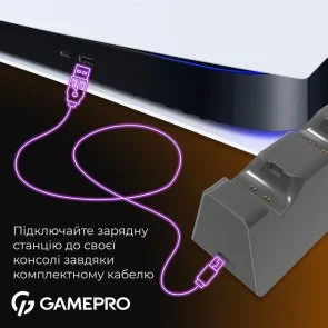Фото: Зарядна станція для джойстиків GamePro DualSense PlayStation 5 (CHS420B) № 6 | KTC