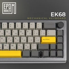 Клавіатура Epomaker EK68 Flamingo Switch Hot-Swap RGB WL/BT/USB Black (EK68-B-F)