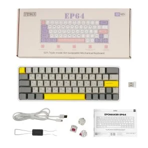 Фото: Клавіатура Epomaker EP64 Mulan Switch Hot-Swap RGB White (EP64-W-M) № 6 | KTC