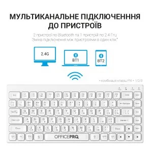 Фото: Клавіатура OfficePro SK955W Wireless White № 11 | KTC