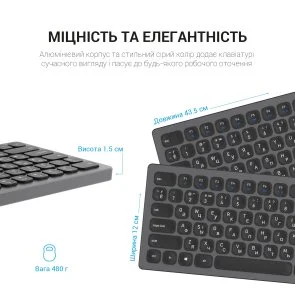 Фото: Клавіатура OfficePro SK1550 Wireless Black (SK1550B) № 10 | KTC