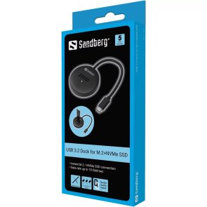 Док-станція Sandberg USB 3.2 Dock for M2 NVMe SSD (136-47)
