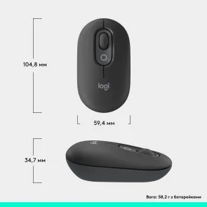 Фото: Миша Logitech POP Mouse with emoji Wireless Graphite (910-007412) № 8 | KTC