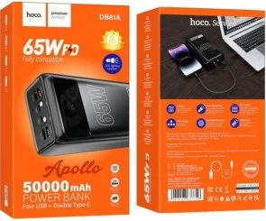 Фото: Батарея універсальна Hoco DB81A Apollo 50000mAh Black (6942007637756) № 5 | KTC