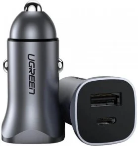 Фото: Автомобільний зарядний пристрій UGREEN EC305 QC3.0 PD 30W Grey (25845) № 3 | KTC