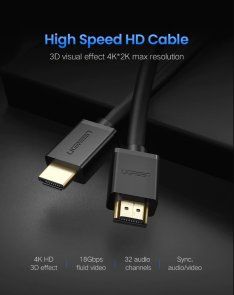 Кабель UGREEN HD104 v2.0 HDMI to HDMI 1m Black (10106)