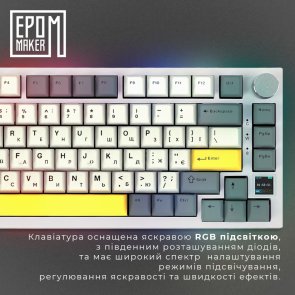 Ajazz AK820 Pro Flying Fish Switch Hot-Swap RGB White