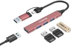 USB-хаб Canyon DS-02 Pink (CNS-TDS02P)