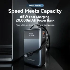 Фото: Батарея універсальна Vention 20000mAh 65W Black Built-in USB-C (FHYB0) № 5 | KTC