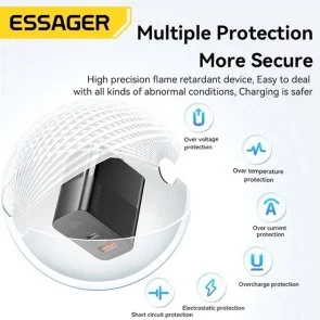 Фото: Зарядний пристрій Essager Pinchen Travelling Charger 33W Black (ECTAC-PCB01-P) № 8 | KTC