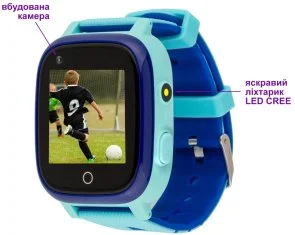 Фото: Смарт годинник AmiGo GO005 4G WIFI Thermometer Blue (GO005 4G Blue) № 3 | KTC