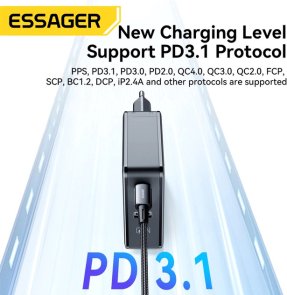  Зарядний пристрій Essager Advance GaN Charger 140W Black (ECT2CA-ZCB01-Z)