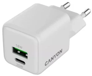 Фото: Зарядний пристрій Canyon CU20AC QC PD GaN 20W White (CNS-CUW20AC) № 3 | KTC