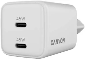 Фото: Зарядний пристрій Canyon CU45CC GaN 45W White (CNS-CUW45CC) № 2 | KTC