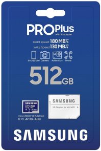 FLASH пам'ять Samsung Pro Plus UHS-I V30 U3 A2 Micro SDXC 512GB Blue with adapter (MB-MD512SA/EU)
