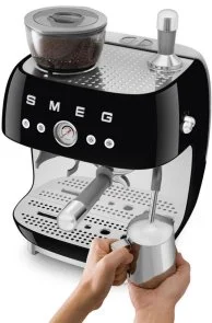 Фото: Ріжкова кавоварка Smeg Espresso coffee machine with grinder Black (EGF03BLEU) № 10 | KTC