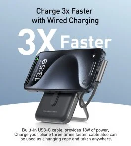 Фото: Батарея універсальна Choetech B735 10000mAh Magnetic Wireless 20W Black (B735-CCBK) № 6 | KTC