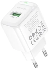 Фото: Зарядний пристрій BOROFONE BAS42A QC3.0 18W Potential White (6941991113789) № 2 | KTC