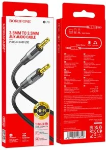 Фото: Кабель BOROFONE BL19 Jack 3.5mm / Jack 3.5mm 1m Black (6941991108310) № 5 | KTC