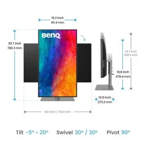 Фото: Монітор BenQ PD3225U Dark Gray (9H.LLYLA.TBE) - 31.5" IPS / 3840×2160 / 60 Гц / Pivot / HAS № 8 | KTC