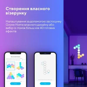 Фото: Настінний світильник Govee H6061 Glide Hexa Light Panels RGBIC Wi-Fi/BT 10pcs White (B6061301) № 15 | KTC