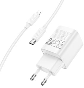 Зарядний пристрій Hoco C148A Charm 30W White with Type-C / Lightning (6942007630313)