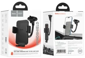 Фото: Кріплення для мобільного телефону Hoco H38 Cheetah car holder windshield Black (6942007617208) № 7 | KTC