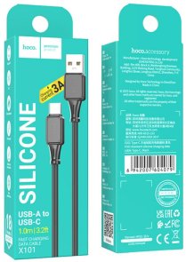 Кабель Hoco X101 Assistant 3A AM / Type-C 1m Black (6942007604079)
