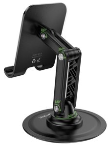 Універсальний тримач BOROFONE BH128 Admirado Dual-Axis Rotating Desktop Stand Black (6941991120589)