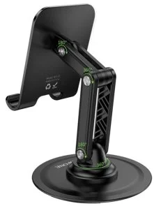 Фото: Універсальний тримач BOROFONE BH128 Admirado Dual-Axis Rotating Desktop Stand Black (6941991120589) № 2 | KTC