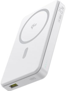 Батарея універсальна Baseus Airpow II Qi2 Magnetic 10000mAh 22.5W Moon White with Simple Series Cable (P10080000213-00)