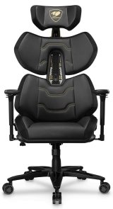 Крісло ігрове Cougar Terminator Elite Gold, PU шкіра, Al основа, Black