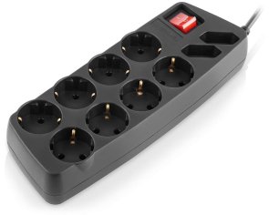 Мережевий фільтр Real-EL RS-10 Protect 10/3m Black (EL122300039)