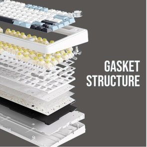 Клавіатура Aula F75 Gasket Reaper Switch Hot-Swap PBT ENG/UA WL/BT/USB White/Blue/Black (6948391209241)