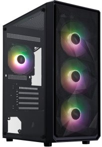 Корпус 1stPlayer FD3-M-BK-4F7 Black with window