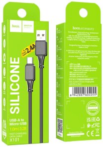 Кабель Hoco X101 2.4A AM/MicroB 1m Black (6942007604055)