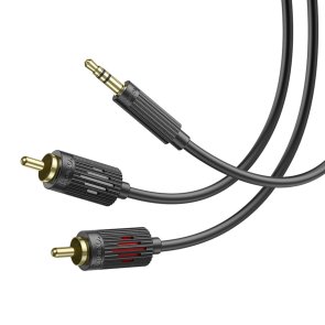 Кабель Hoco UPA28 Jack 3.5mm 2xRCA 1.5m Black (6942007607759)