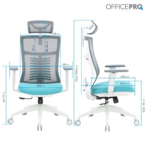 Крісло OfficePro Balance OC550-W-DG-BL White/Dark Gray/Blue