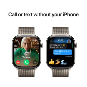 Смарт годинник Apple Watch Series 10 GPS Cellular - 42mm Natural Titanium Case with Natural Milanese Loop (MWXF3)